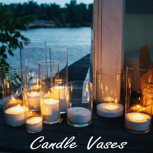oem/odm services cys excel clear glass cylinder vase (h:12" d:4") | multiple size choices glass flower vase centerpieces | hurricane floating candle holder vase affordable bulk deals