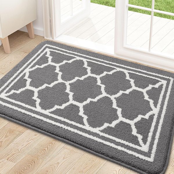 global sourcing buganda indoor door mat, resist dirt and absorbent entrance mat, anti-slip, low profile inside floor mat doormat for entryway (32x20 inches, grey) oem/odm services