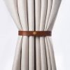 bulk purchase pu leather curtain tie backs, ring clips curtain buckle for window draperies of home hotel curtain holders, rope decoration creative curtains buckle modern minimalist set of 2 (light brown) factory discount