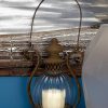 custom wholesale deco 79 metal glass lantern 11" h, 8" w-52931, 8" x 6" x 11", brown oem/odm services