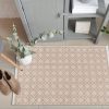 global sourcing the beer valley diamond woven rug 2'x3' - beige, anti-slip farmhouse accent cotton rugs for entryway kitchen bedroom bathroom - 24x36 inches oem/odm services
