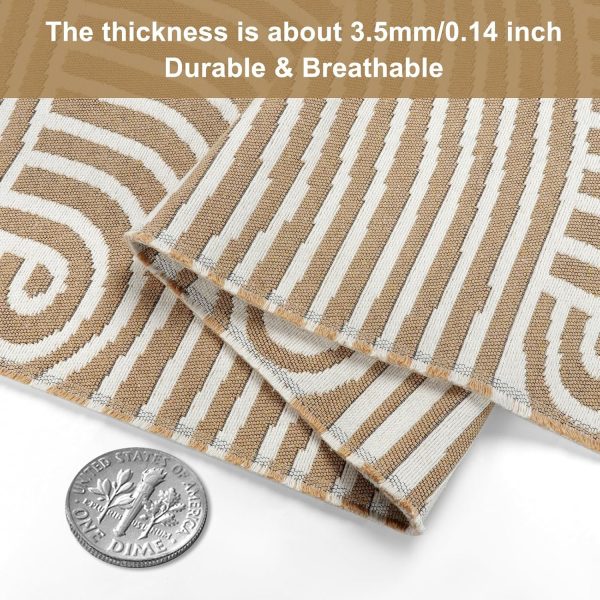 global sourcing tiffasea cotton reversible area rug, 2’x3', tan, machine washable, indoor outdoor, modern geometric pattern, perfect for high-traffic areas oem/odm services