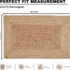 manufacturer direct jute braided natural rug 2’x3' -natural linen colour, hand woven & reversible for living room kitchen entryway rug, jute burlap braided rag rug 24x36 inch, farmhouse rag rug, rustic rug trade price