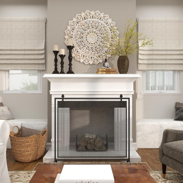 bulk purchase deco 79 wood floral handmade home wall decor intricately carved mandala wall sculpture, wall art 35" x 2" x 35", white trade price
