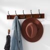 competitive pricing amazon basics rectangular wall-mounted farmhouse coat rack, 5 hook, light walnut one-stop wholesale
