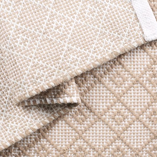 global sourcing the beer valley diamond woven rug 2'x3' - beige, anti-slip farmhouse accent cotton rugs for entryway kitchen bedroom bathroom - 24x36 inches oem/odm services