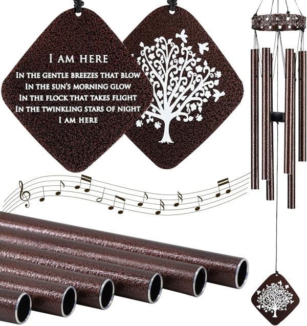 producer to buyer memorial wind chimes - sympathy wind chimes - wind chimes for loss of loved one - wind chimes for loss of loved one prime - grief gifts - soothing tones - bereavement - bronze 29” discounted pricing