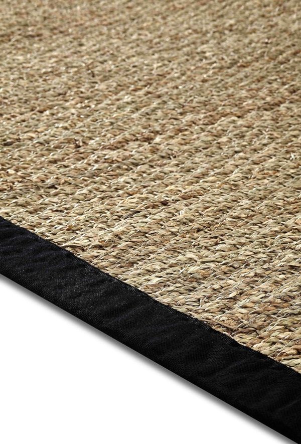 manufacturer direct chesapeake seagrass area rug with black border (5'x7') trade price