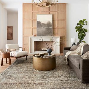 global sourcing loloi layla 9'-0" x 12'-0" area rug in olive/charcoal - thick area rug, soft area rug with, vintage inspired distressed design, low pile, non-shedding, easy clean, durable living room rug oem/odm services