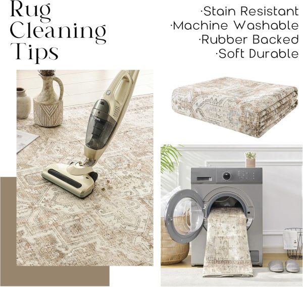 global sourcing small area rug 2x3,non slip neutral farmhouse washable entryway rug indoor,tan beige and light brown oem/odm services