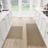 manufacturer direct kitchen mat set of 2 pcs, cushioned non slip rugs for kitchen floor, absorbent runner comfort standing mats washable for kitchen, office, home (brown, 17.3"x47"+17.3"x30") trade price