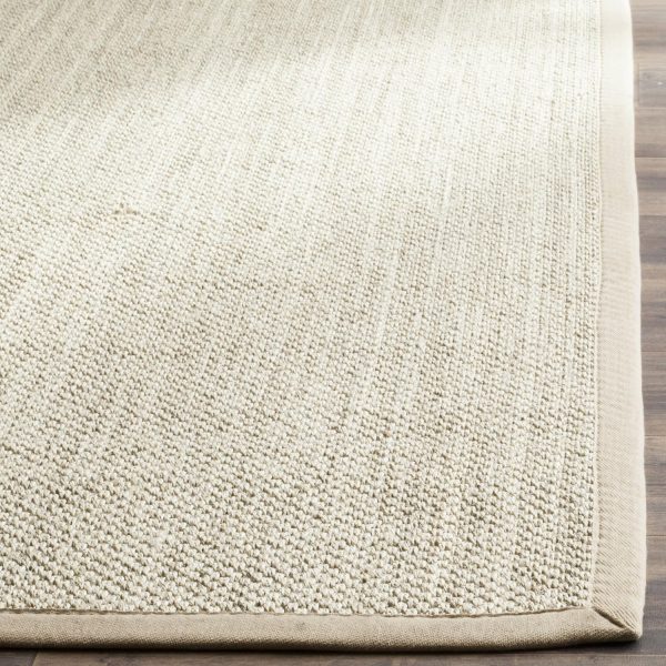 manufacturer direct safavieh natural fiber collection area rug - 8' x 10', marble & linen, border sisal design, easy care, ideal for high traffic areas in living room, bedroom (nf143b) trade price