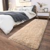 global sourcing soft runner rugs for bedroom hallways, 2x6 beige fluffy shag throw area rug non slip for bedside dorm, long shaggy furry carpet for nursery living room oem/odm services