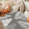 manufacturer direct genimo outdoor rug 5' x 8' waterproof for patios clearance, reversible plastic straw camping carpet, large area rugs mats for rv, picnic, backyard, deck, balcony, porch, beach, grey&white trade price
