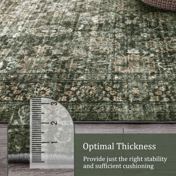 global sourcing morebes vintage dark green living room rug, 9x12 area rug large washable rugs for bedroom, soft dining room carpet non-slip non-shedding throw rug for farmhouse indoor kids playroom oem/odm services