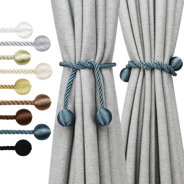 bulk purchase curtain tiebacks outdoor elegant decorative tie backs modern rope tiebacks for drapes window curtain holdbacks for draperies (blue, 2) factory discount