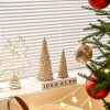 dropship from factory resin christmas tree figurines, 2pcs distressed white with gold table top christmas trees, small christmas tree figurine set, decorative xmas trees for rustic christmas decor mass production supply