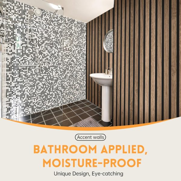 bulk purchase wood slat wall panel | 4 pcs soundproof wall panels 48" x 24.5" wood wall panels 3d sound dampening panels wall decoration - walnut trade price