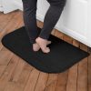 global sourcing ritz solid accent rug: 18" x 30" stain resistant kitchen or living room floor mat - non-slip latex backing, machine washable, black oem/odm services