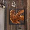 bulk purchase warmaxx rustic teak wood wall decor 17''x17 farmhouse live edge wall art decoration for home living room bedroom office handcrafted square wooden flower design wall décor trade price