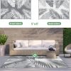manufacturer direct genimo outdoor rug 5' x 8' waterproof for patios clearance, reversible plastic straw camping carpet, large area rugs mats for rv, picnic, backyard, deck, balcony, porch, beach, grey&white trade price