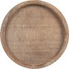 wholesale direct whitewashed round decorative wood tray bulk purchase at factory prices