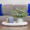 wholesale direct auldhome wood beaded tray (white), decorative farmhouse style oval wooden tray bulk purchase at factory prices