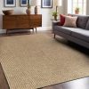 manufacturer direct easy jute rugs 9x12 natural color living room indoor outdoor area rug for farmhouse patio and kitchen rug high traffic washable easy to clean solid boho woven design outside carpet (9 x 12) trade price