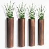 bulk purchase 4 pack wood wall planter with artificial eucalyptus, modern wall decor for living room bedroom bathroom entryway, farmhouse boho wall vases for dried flowers and faux plants trade price