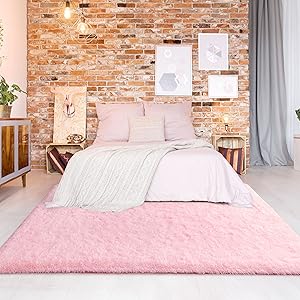 global sourcing merelax soft modern indoor shaggy area rug for bedroom livingroom dorm kids room home decorative, non-slip plush fluffy furry fur rugs comfy nursery accent floor carpet 2x3 feet, pink oem/odm services
