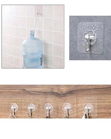 competitive pricing ddmy adhesive hooks wall hooks, 24 packs hooks for hanging transparent reusable seamless hooks 13.2lb(max), waterproof bathroom kitchen heavy duty self adhesive hooks one-stop wholesale