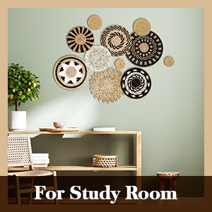 bulk purchase 11 pcs boho wall basket decor decorative bulrush woven basket wall decor boho wall art round farmhouse wall hanging baskets for kitchen rustic home christmas decorations, multi sizes(retro) trade price