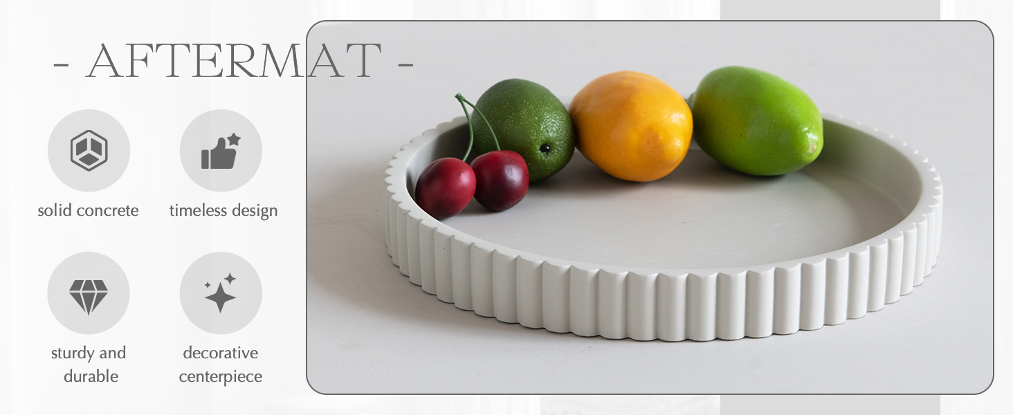 wholesale direct decorative tray for coffee table tray decor, concrete gray round tray home decor tray, table trays decorative, bandejas decorativas, centerpiece tray bulk purchase at factory prices