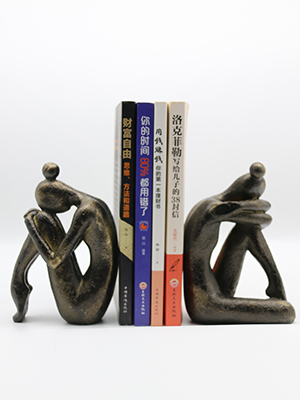 supplier direct lukitas unique decorative girl thinker bookends, home office books shelves stoppers holder, nonskid book stoppers, creative desktop ornaments for study room hotel shelves, resin, 1pair/2piece 6.5'' wholesale prices