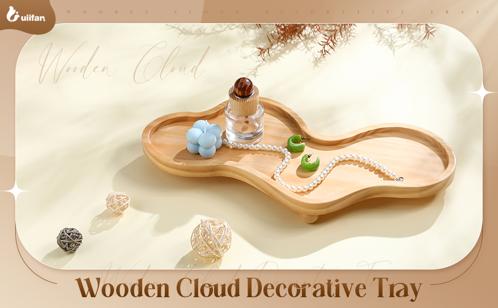 wholesale direct uiifan cloud tray wood tray perfume tray irregular jewelry tray decorative tray wood trays home decor cloud display tray christmas birthday gift(wood color) bulk purchase at factory prices