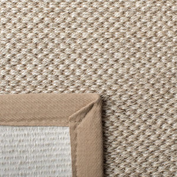 manufacturer direct safavieh natural fiber collection area rug - 8' x 10', marble & linen, border sisal design, easy care, ideal for high traffic areas in living room, bedroom (nf143b) trade price