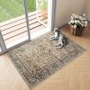 global sourcing 2x3 washable area rug brown vintage distressed entryway kitchen non slip low pile throw rug living room bedroom indoor doormat small soft carpet for entrance dining room bathroom oem/odm services