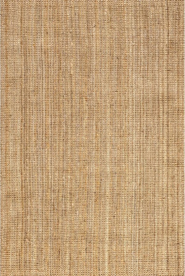 manufacturer direct nuloom ashli solid farmhouse jute accent rug, 2x3, natural trade price