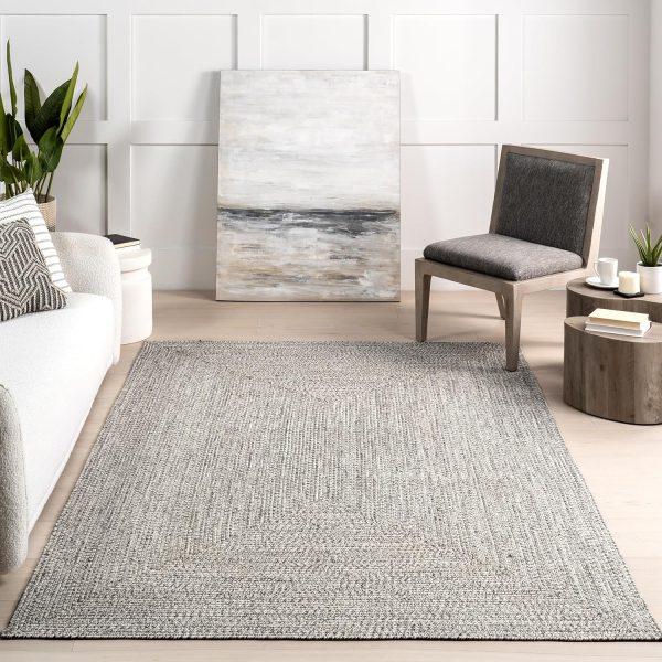 global sourcing nuloom wynn braided indoor/outdoor accent rug, 2x3, light grey/salt and pepper oem/odm services