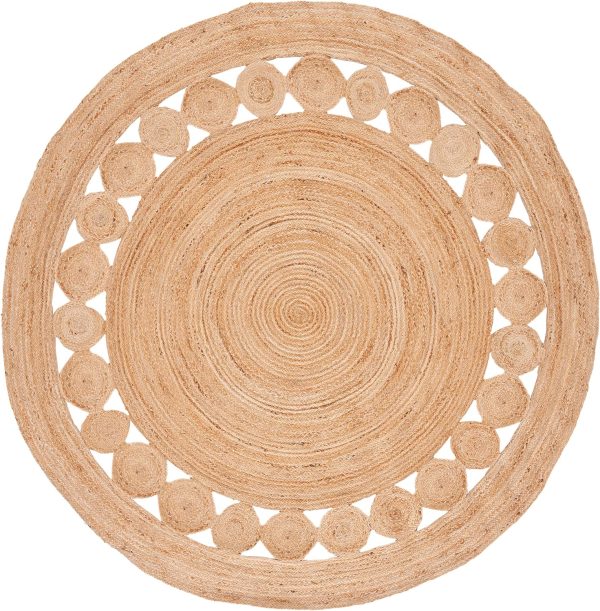 manufacturer direct safavieh natural fiber collection area rug - 3' round, natural, handmade boho charm farmhouse jute, ideal for high traffic areas in living room, bedroom (nf364a) trade price