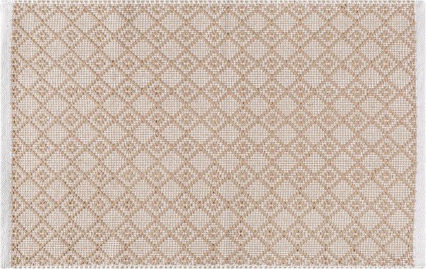 global sourcing the beer valley diamond woven rug 2'x3' - beige, anti-slip farmhouse accent cotton rugs for entryway kitchen bedroom bathroom - 24x36 inches oem/odm services