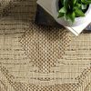 manufacturer direct nuloom 4x6 outdoor/indoor ranya tribal area rug, light brown, geometric design, stain resistant, highly durable, for patio, balcony, bedroom, dining room, living room, bathroom trade price
