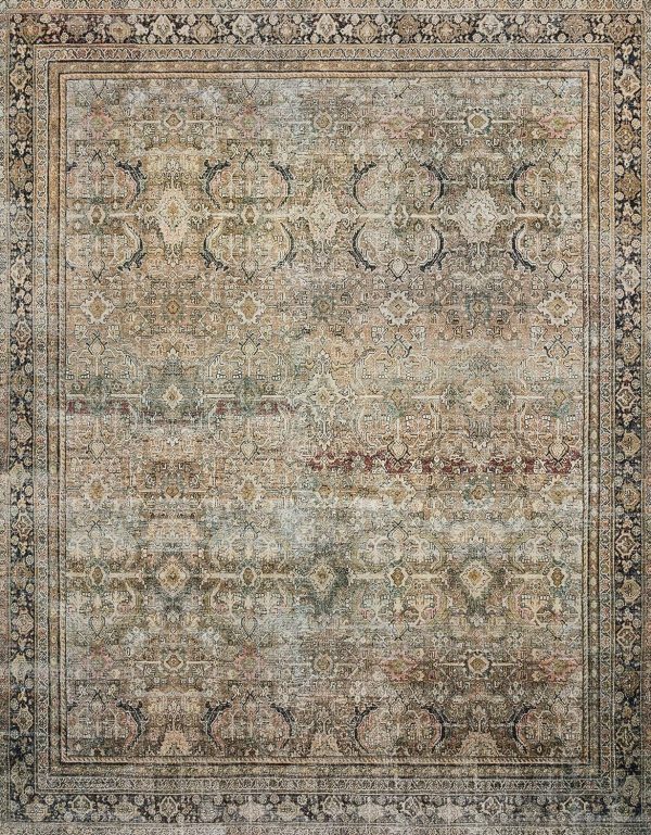 global sourcing loloi layla 9'-0" x 12'-0" area rug in olive/charcoal - thick area rug, soft area rug with, vintage inspired distressed design, low pile, non-shedding, easy clean, durable living room rug oem/odm services