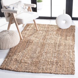 manufacturer direct safavieh natural fiber collection area rug - 6' x 9', natural, handmade chunky textured jute 0.75-inch thick, ideal for high traffic areas in living room, bedroom (nf447a) trade price