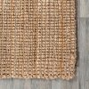 manufacturer direct nuloom ashli solid farmhouse jute accent rug, 2x3, natural trade price