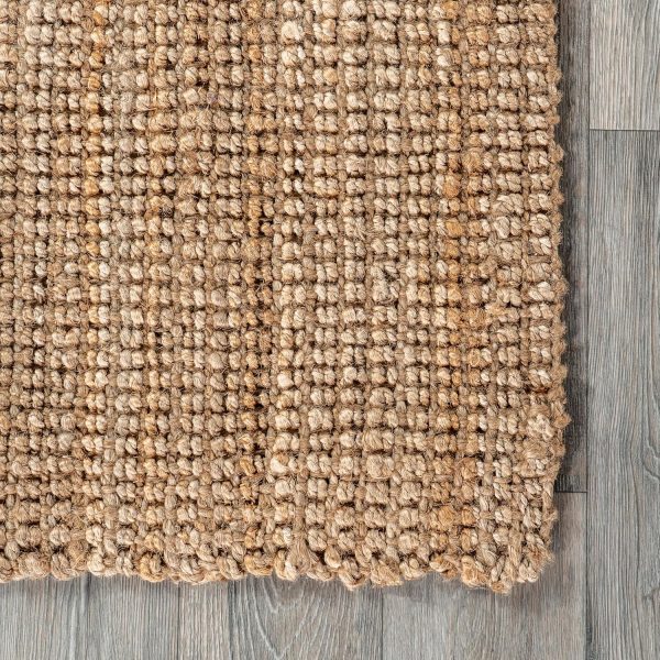 manufacturer direct nuloom ashli solid farmhouse jute accent rug, 2x3, natural trade price