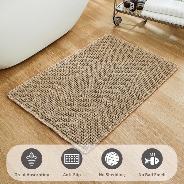 global sourcing bathroom floor mat,boho bath mat,super absorbent bath mat,bathroom rugs non slip washable, quick dry shower mats, ultra soft bath mat towel,brown,18"*30" oem/odm services