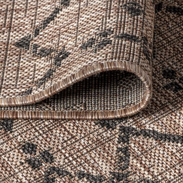 manufacturer direct jonathan y smb108d-5 ourika moroccan geometric textured weave indoor outdoor -area rug, bohemian, rustic, scandinavian easy-cleaning,bedroom,kitchen,backyard,patio,non shedding, natural/black, 5 x 8 trade price