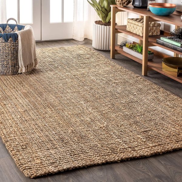 manufacturer direct jonathan y nrf102a-3 pata hand woven chunky jute indoor area -rug bohemian farmhouse easy -cleaning bedroom kitchen living room non shedding, 3 ft x 5 ft, natural color trade price