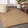 manufacturer direct jonathan y nfr101a-8 espina hand woven herringbone chunky jute indoor area rug bohemian farmhouse easy cleaning bedroom kitchen living room non shedding, 8 x 10, natural color trade price